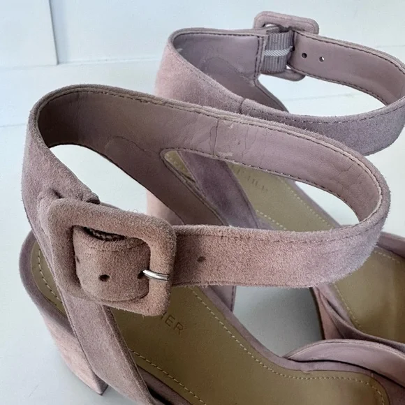 Marc Fisher Meliza Platform Block Heel Sandal Suede Blush Pink - Size 9 - Picture 9 of 10